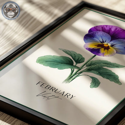 February Birth Flower Print – Violet
