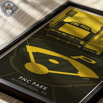 PNC Park Poster – Modern Pittsburgh Baseball Stadium Wall Art Print for Home or Office Decor