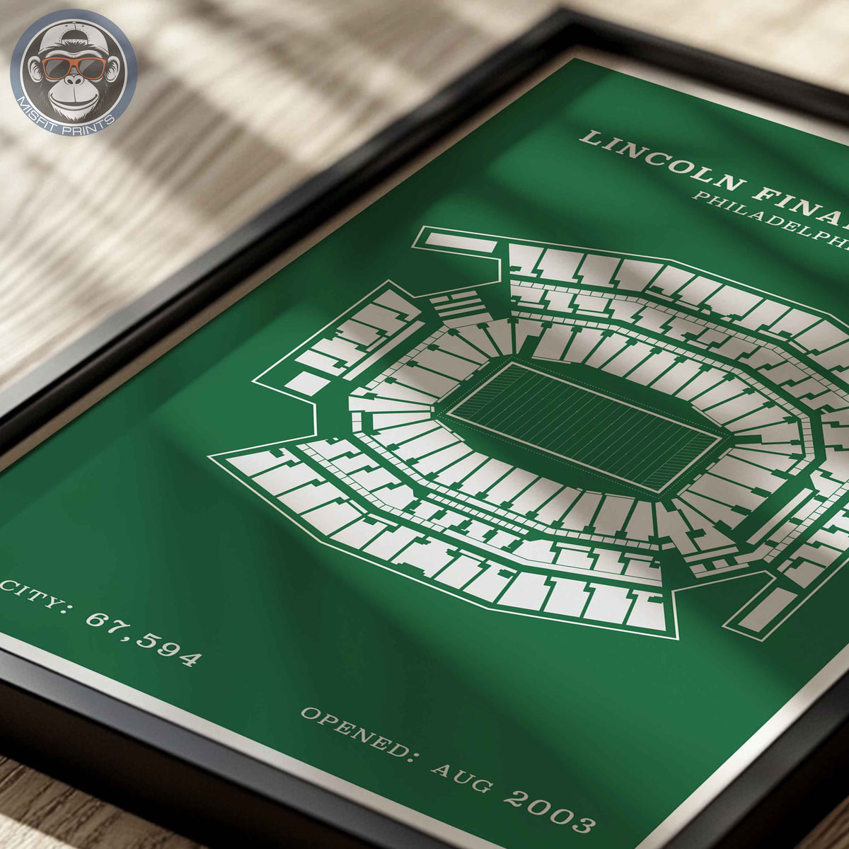 Lincoln Field Stadium - Border Print