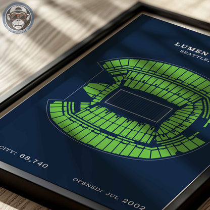 Lumen Field Stadium - Border Print