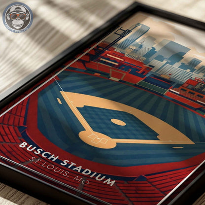Busch Stadium Poster Wall Art – St. Louis Baseball Stadium Print & Vintage Ballpark Decor