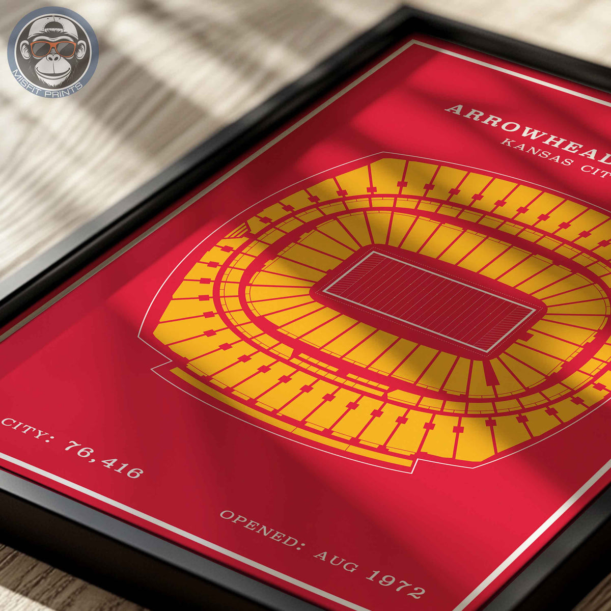 Arrowhead Stadium - Modern Border Print