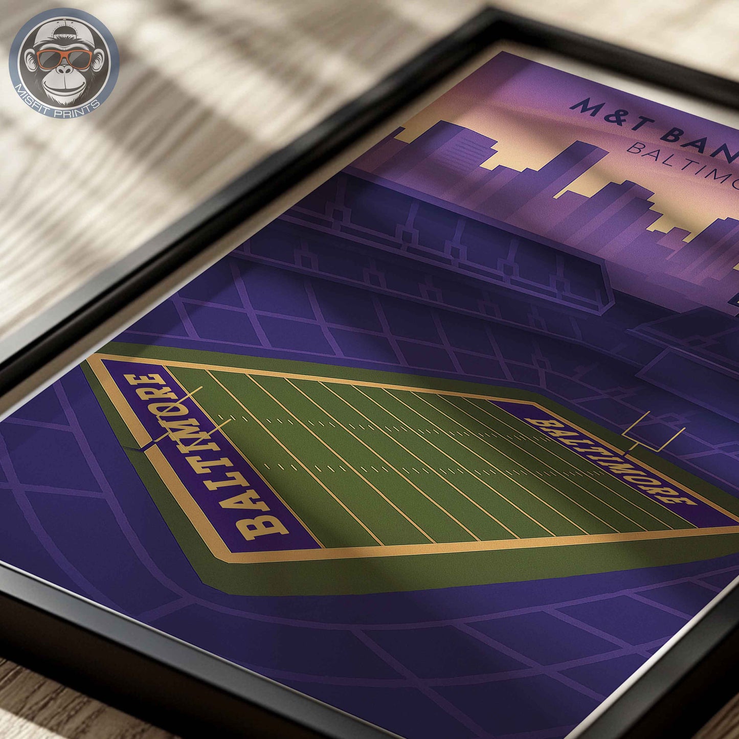 M&T Bank Stadium Baltimore Poster | Football Wall Art Print & City Skyline Decor