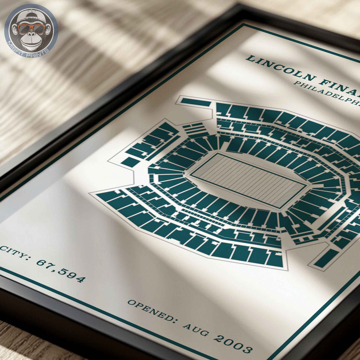 Lincoln Field Stadium - Modern Border Print