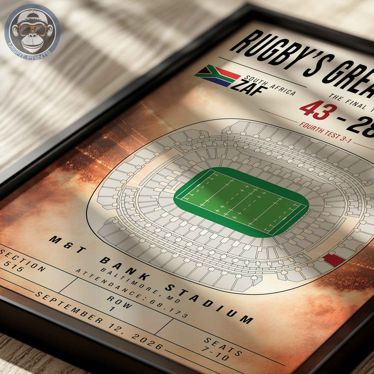 South Africa vs New Zealand Rugby Match Poster | M&T Bank Stadium