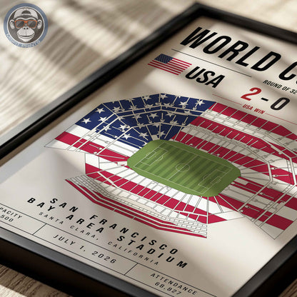 USA vs. Bosnia World Cup Match Poster