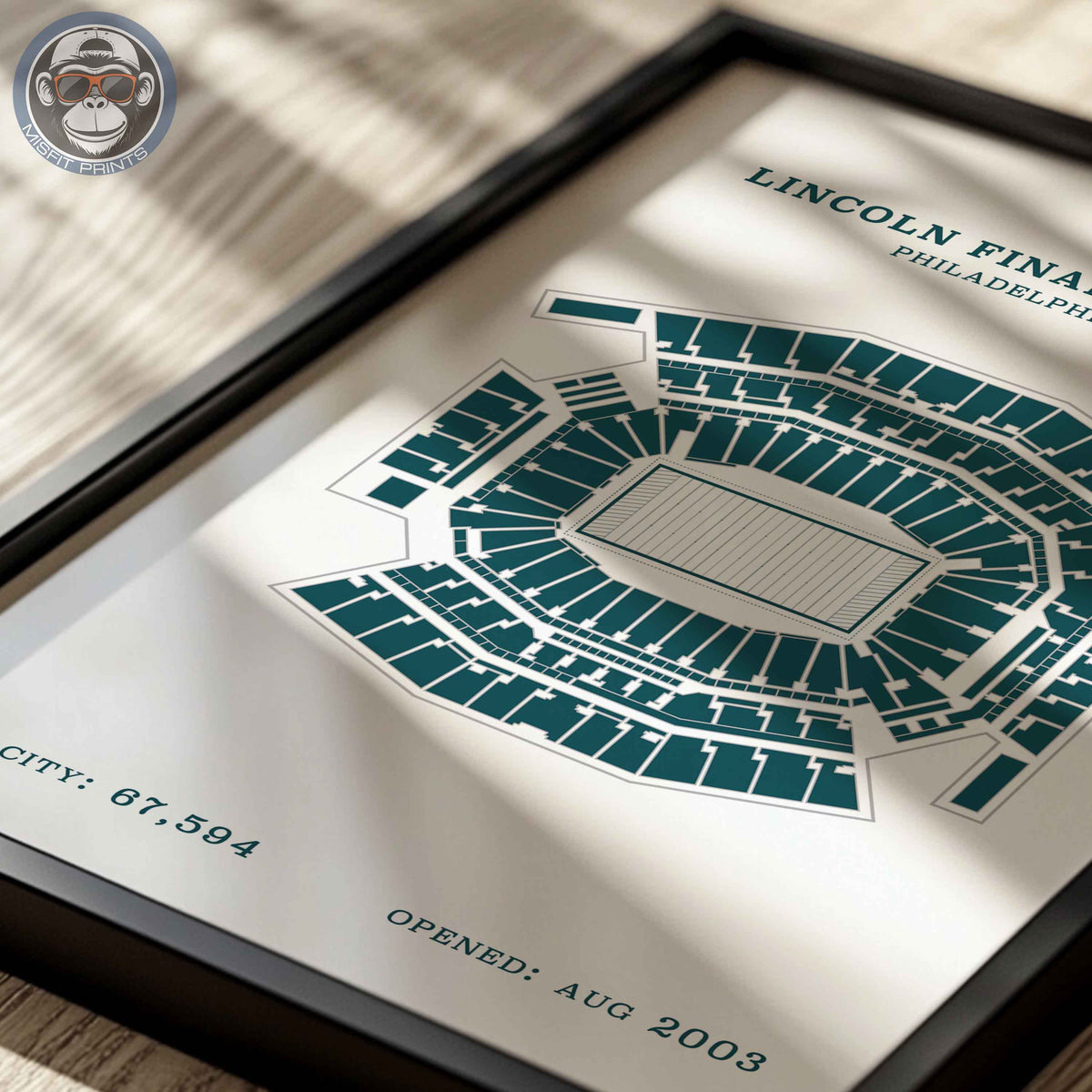 Lincoln Field Stadium - Border Print