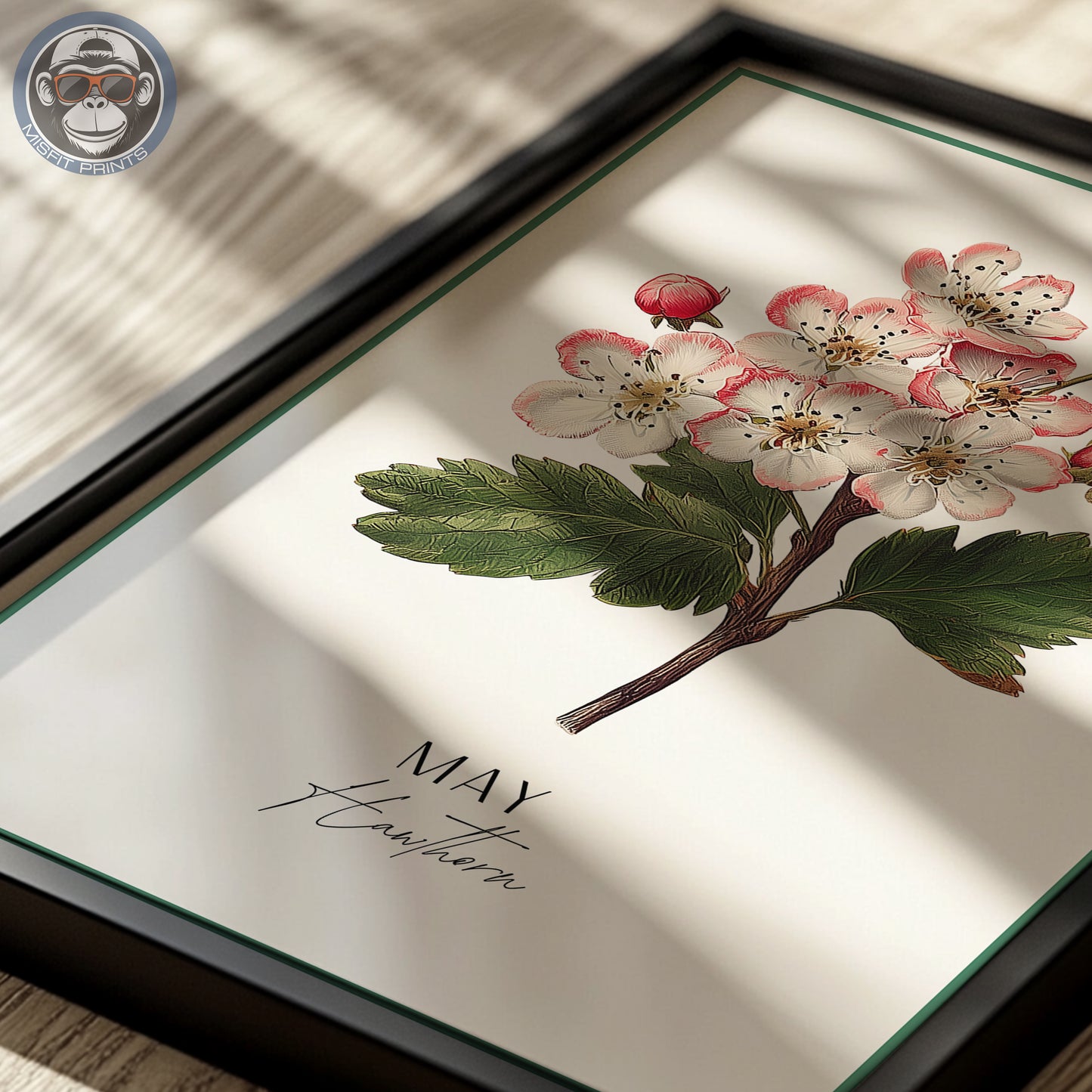 Hawthorn Print: May Birth Flower Botanical Art