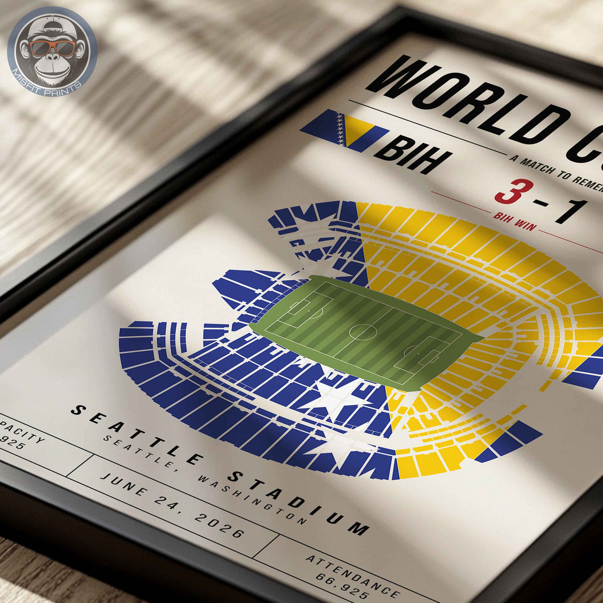 Bosnia and Herzegovina vs. Qatar World Cup Match Poster
