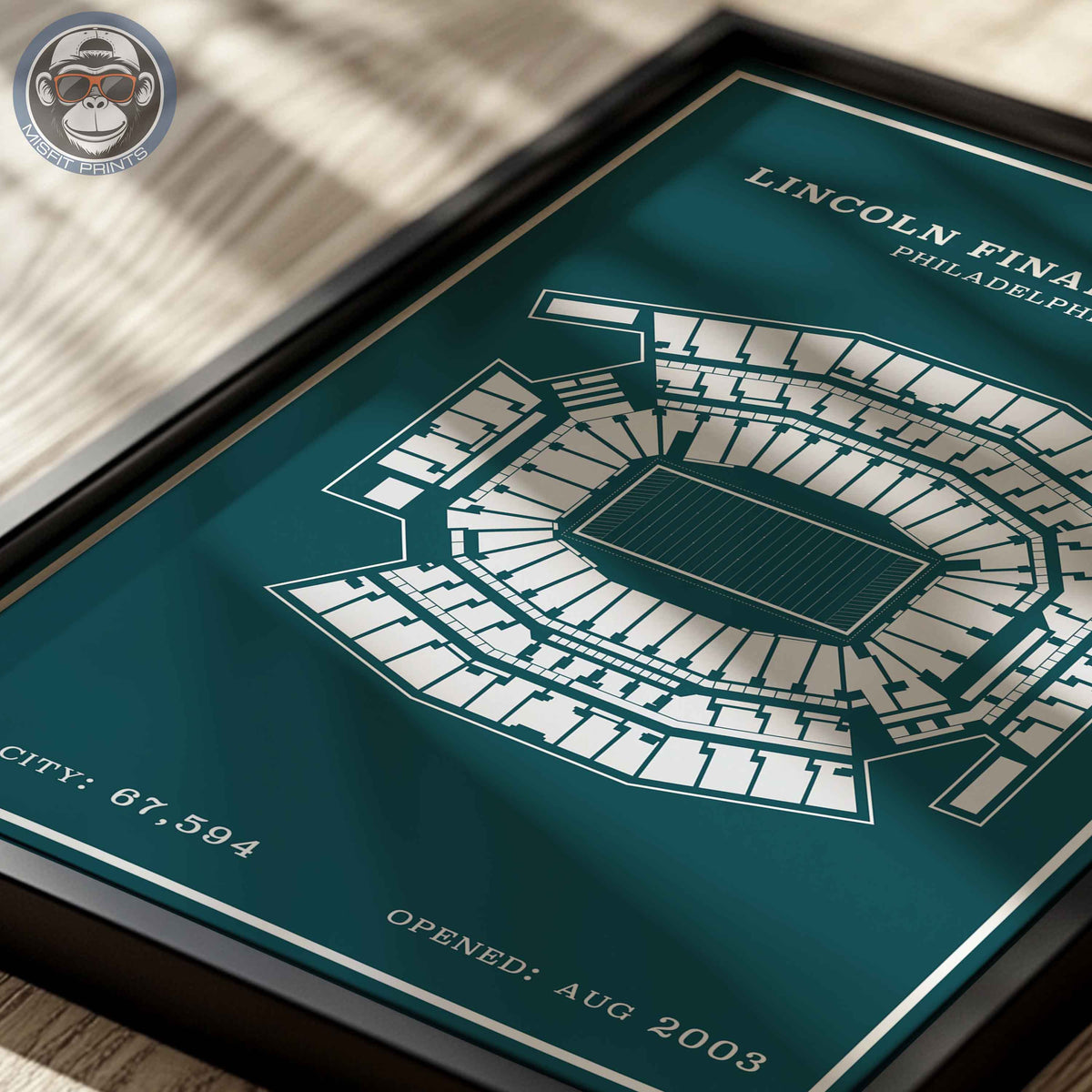 Lincoln Field Stadium - Modern Border Print