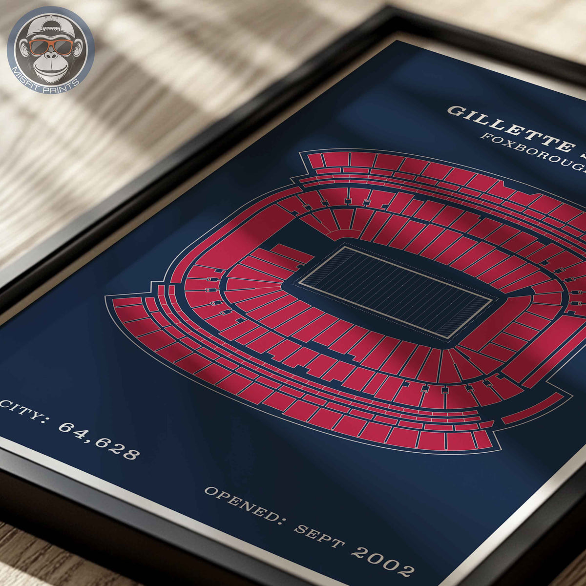 Gillette Stadium - Border Print