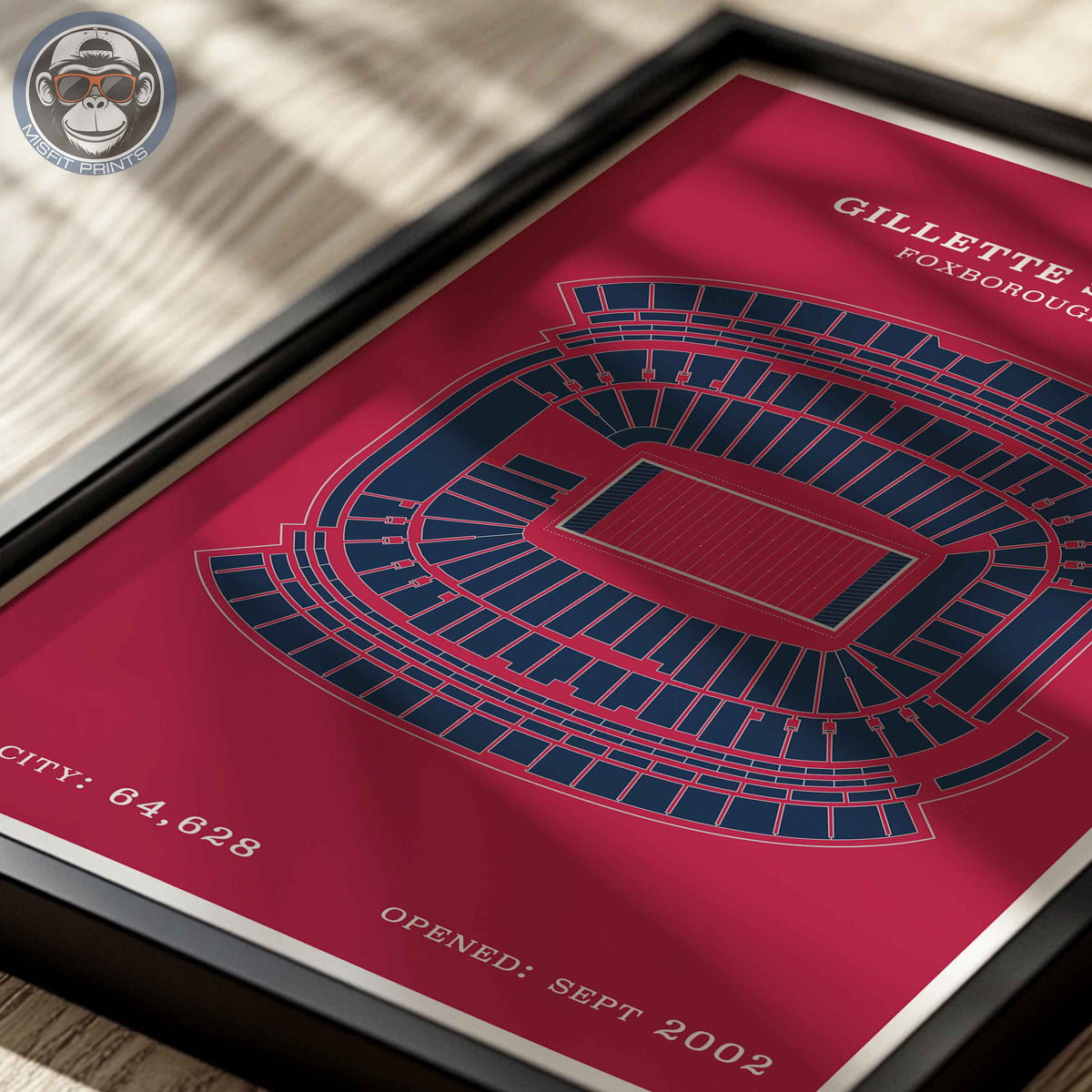 Gillette Stadium - Border Print