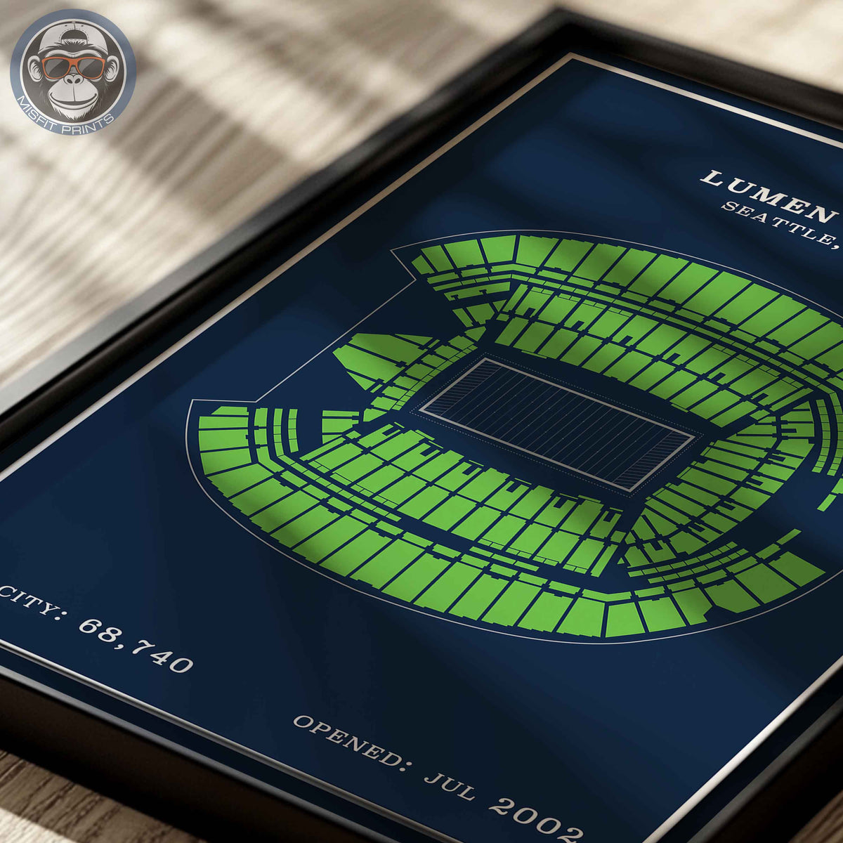 Lumen Field Stadium - Modern Border Print