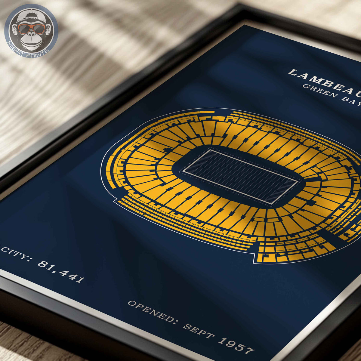 Lambeau Field Stadium - Border Print