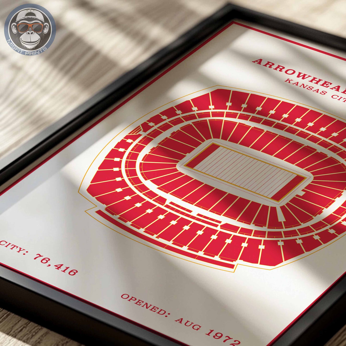 Arrowhead Stadium Poster | Red Modern