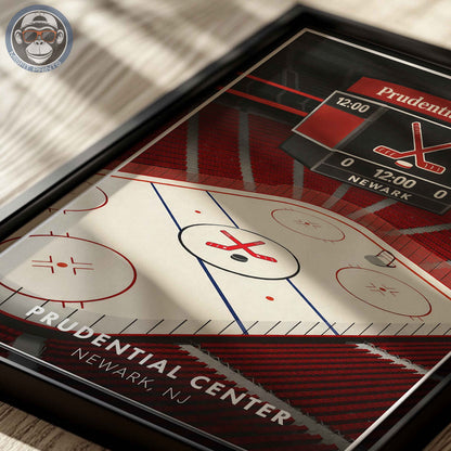 Prudential Center Poster – Newark Hockey Arena Wall Art, Modern Ice Rink Print