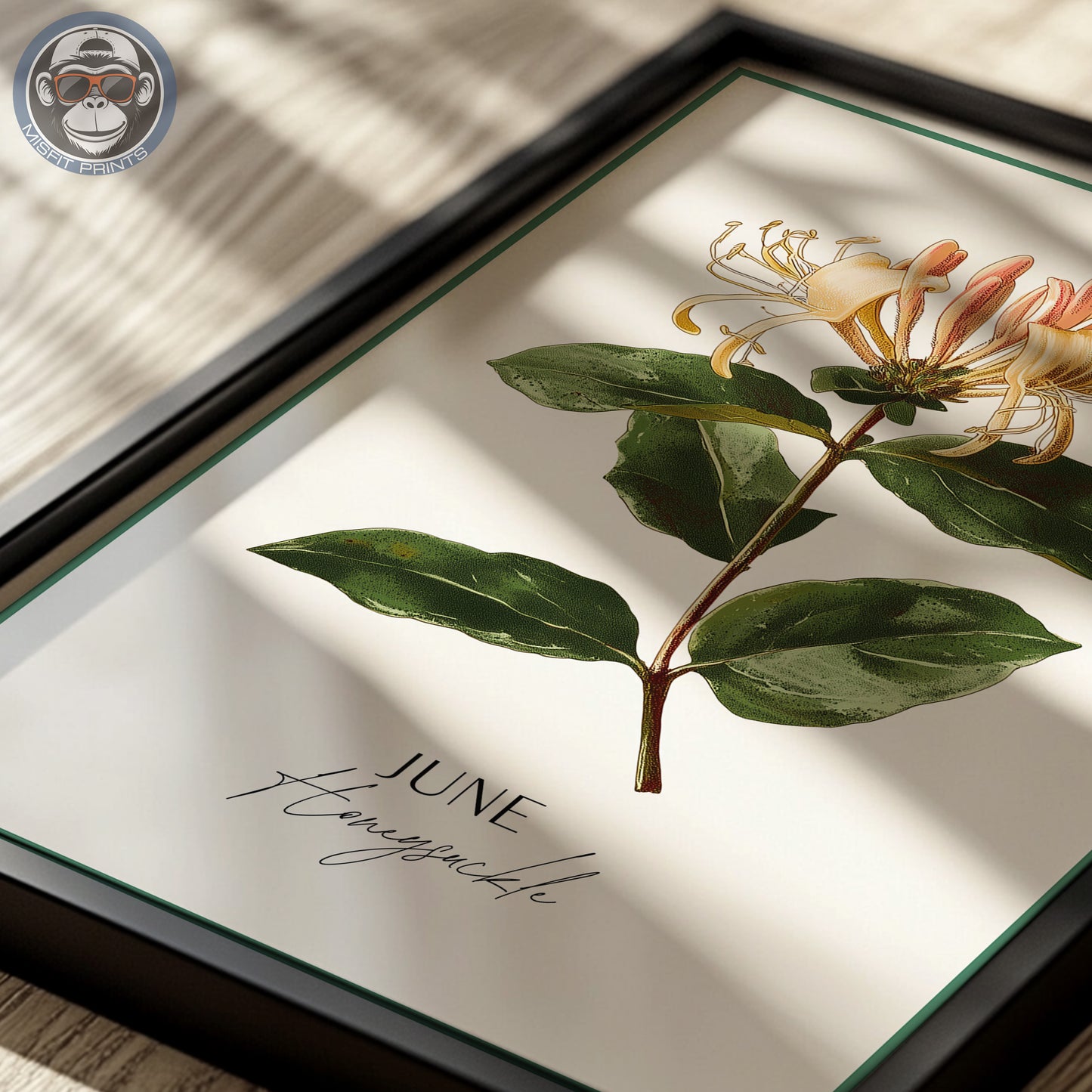Honeysuckle Print: June Birth Flower Botanical Art
