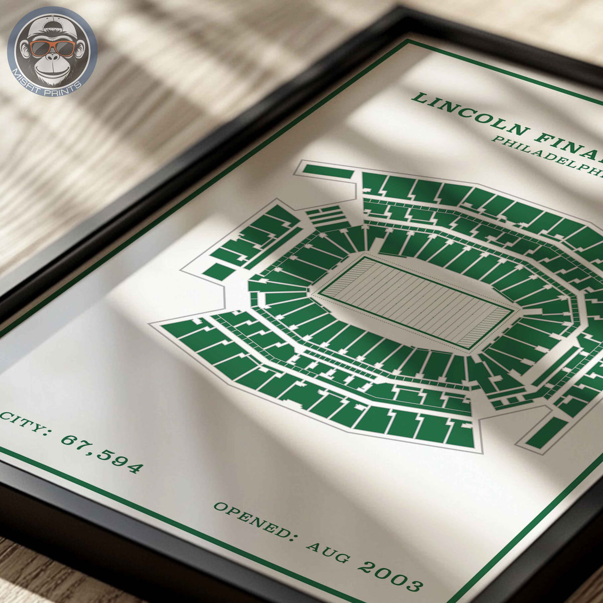 Lincoln Field Stadium - Modern Border Print