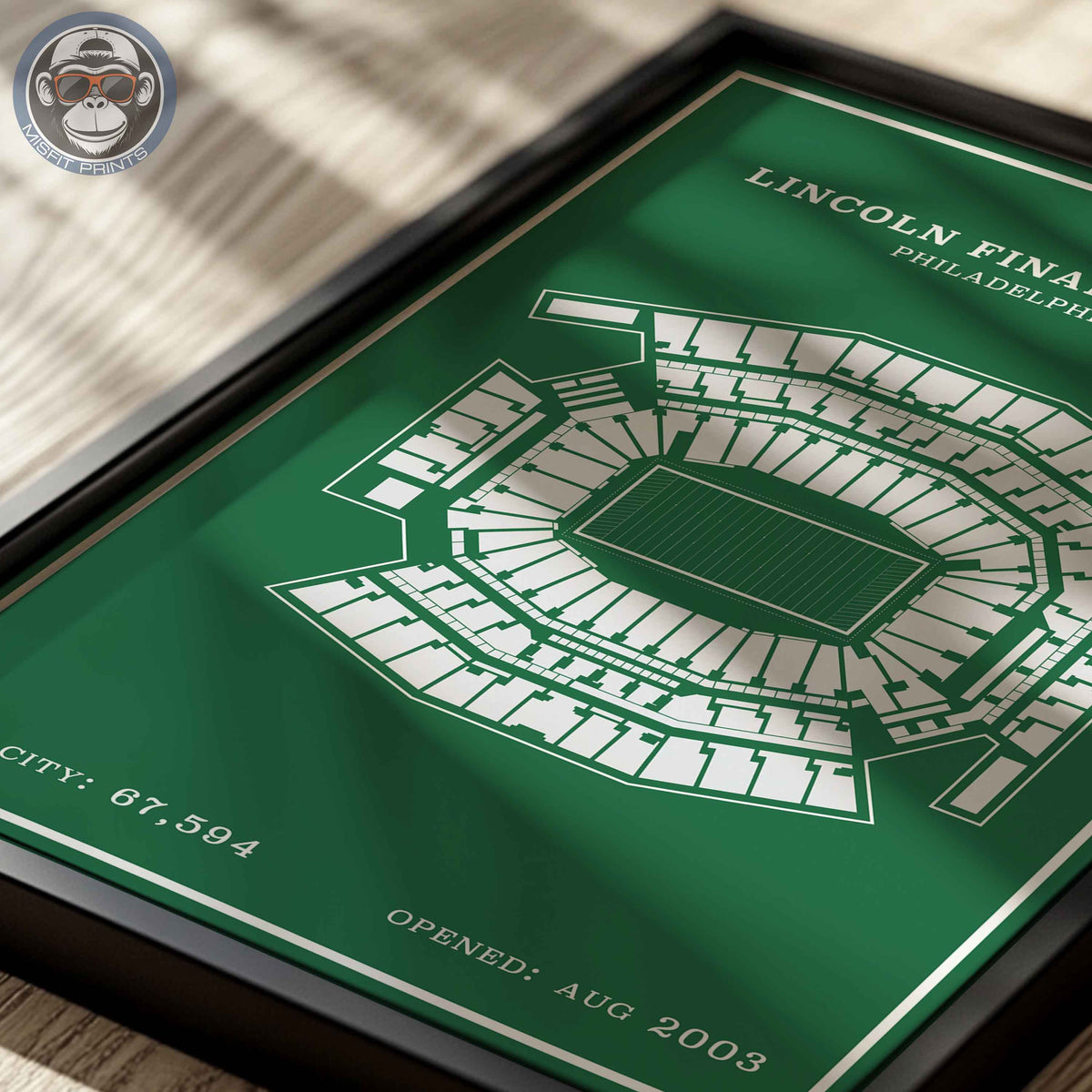Lincoln Field Stadium - Modern Border Print