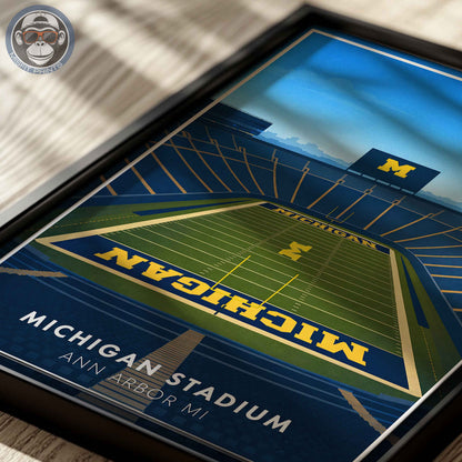 Michigan Stadium Poster – Ann Arbor Football Wall Art