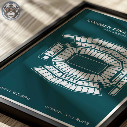 Lincoln Field Stadium - Border Print