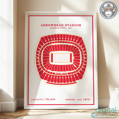 Arrowhead Stadium Poster | Red Modern