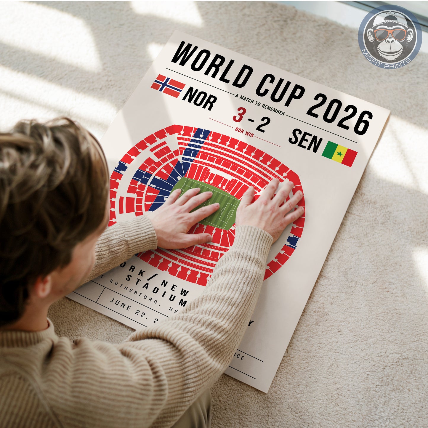 Custom World Cup Soccer Match Poster | Personalized Football Game Wall Art