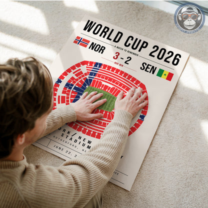 Custom World Cup Soccer Match Poster | Personalized Football Game Wall Art