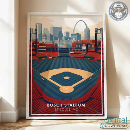 Busch Stadium Poster Wall Art – St. Louis Baseball Stadium Print & Vintage Ballpark Decor