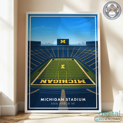 Michigan Stadium Poster – Ann Arbor Football Wall Art