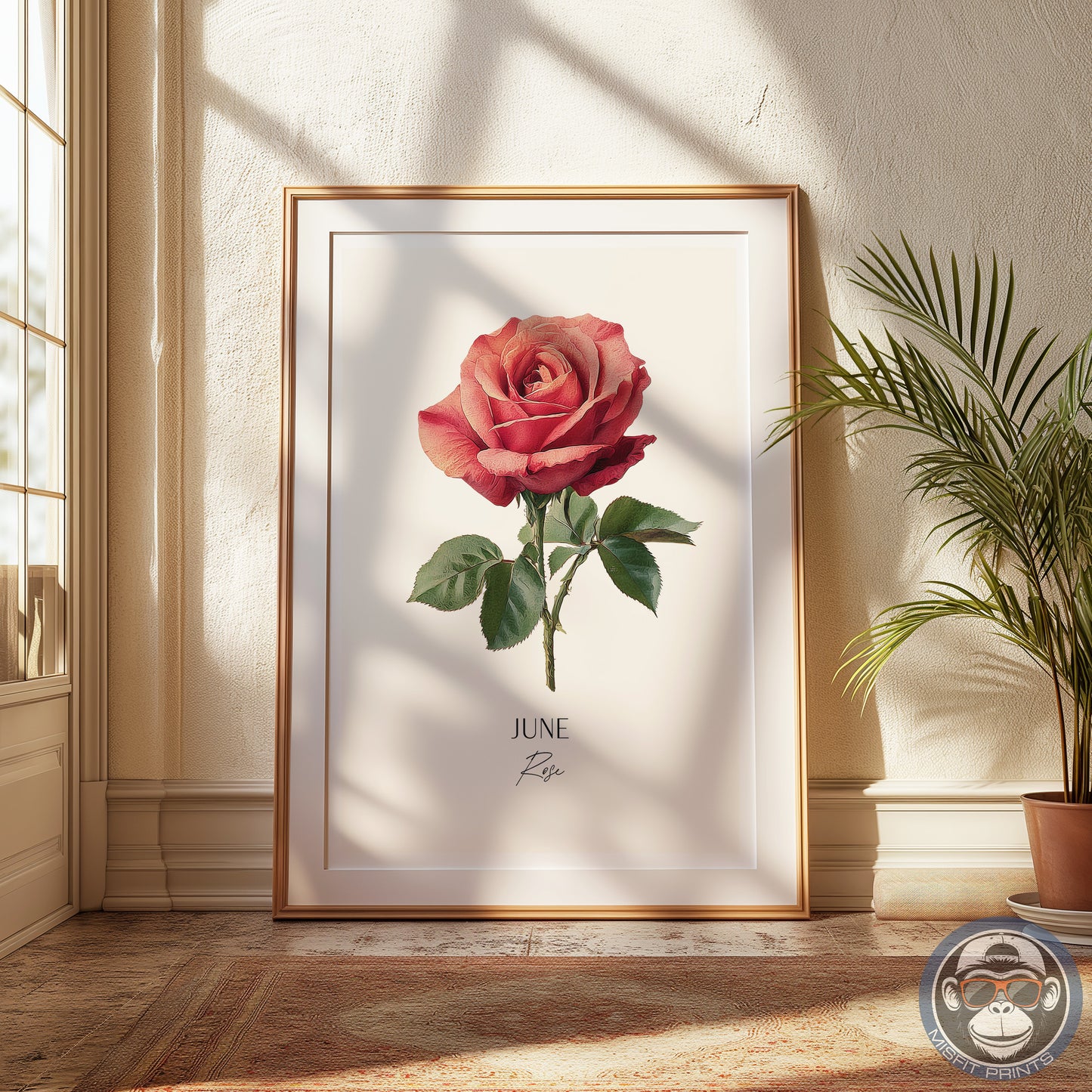 June Birth Flower Print – Rose Illustration