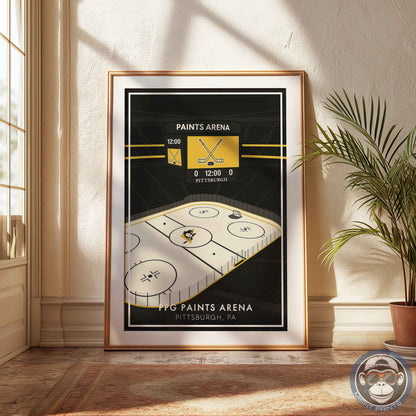 PPG Paints Arena Poster – Minimalist Pittsburgh Hockey Stadium Wall Art Print