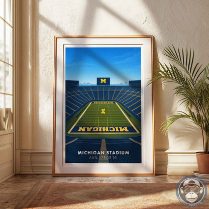 Michigan Stadium Poster – Ann Arbor Football Wall Art
