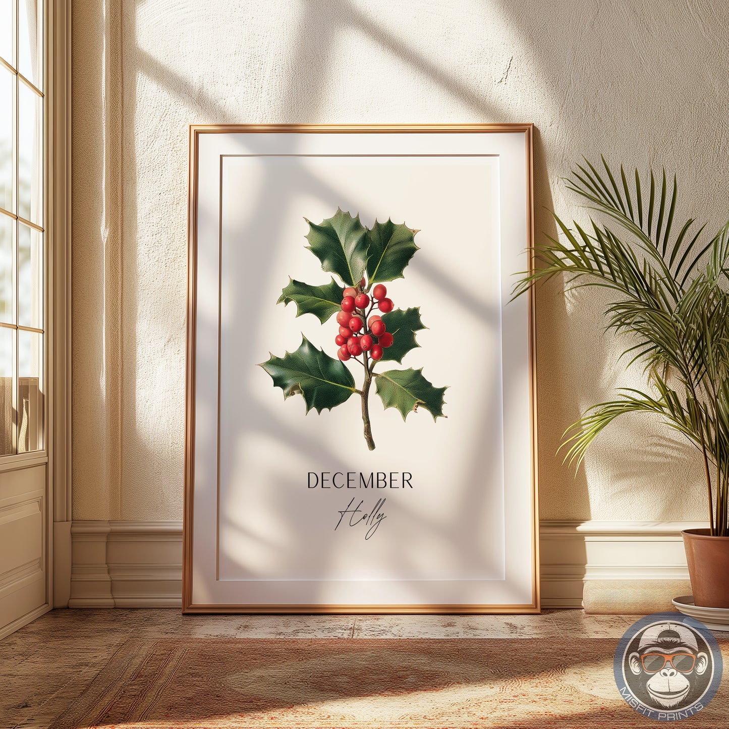 December Birth Flower Print – Holly