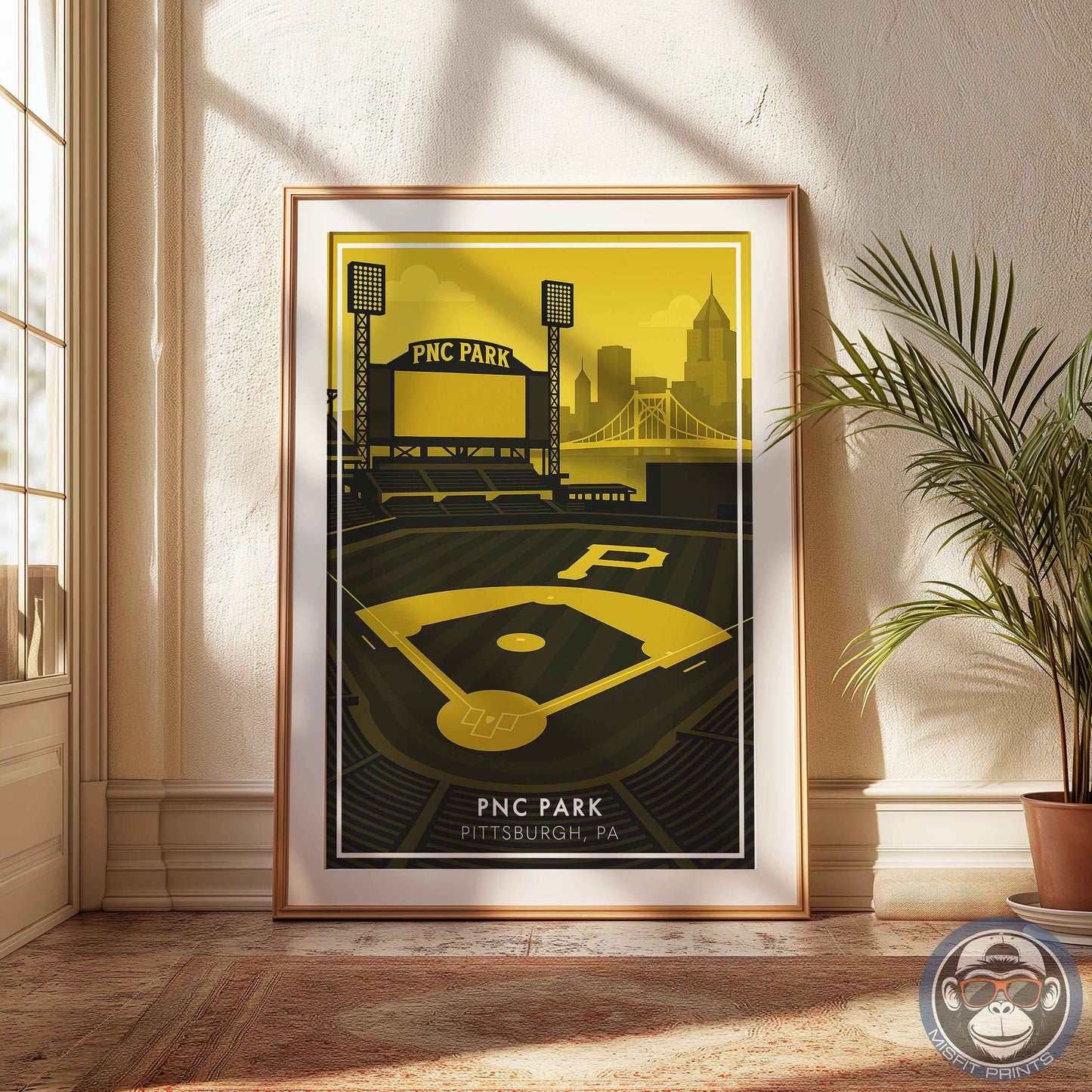 PNC Park Poster – Modern Pittsburgh Baseball Stadium Wall Art Print for Home or Office Decor