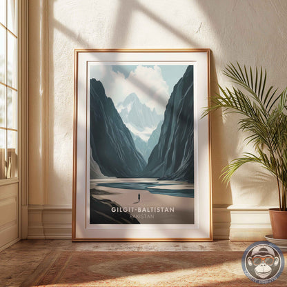 Gilgit-Baltistan Poster – Pakistan Mountain Wall Art, Scenic Valley Travel Print