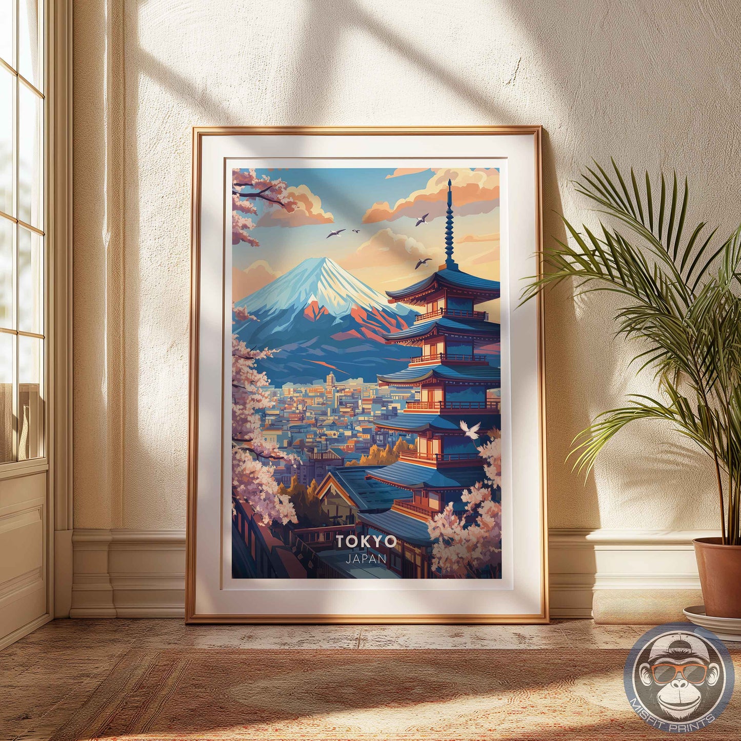 Tokyo Poster – Japan Travel Wall Art, Mount Fuji Print, Cherry Blossom Landscape Decor
