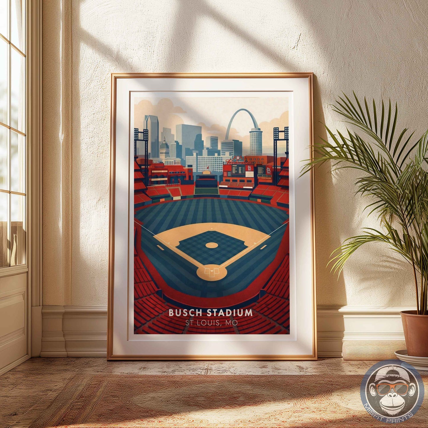 Busch Stadium Poster Wall Art – St. Louis Baseball Stadium Print & Vintage Ballpark Decor