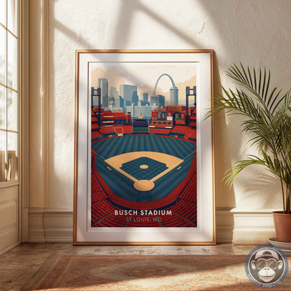 Busch Stadium Poster Wall Art – St. Louis Baseball Stadium Print & Vintage Ballpark Decor