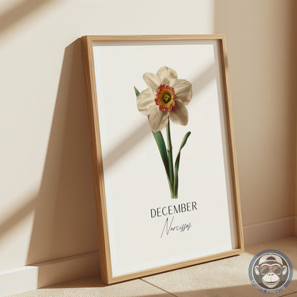 Narcissus Print: December Birth Flower Botanical Art