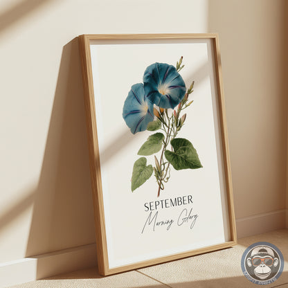 Morning Glory Print: September Birth Flower Botanical Art