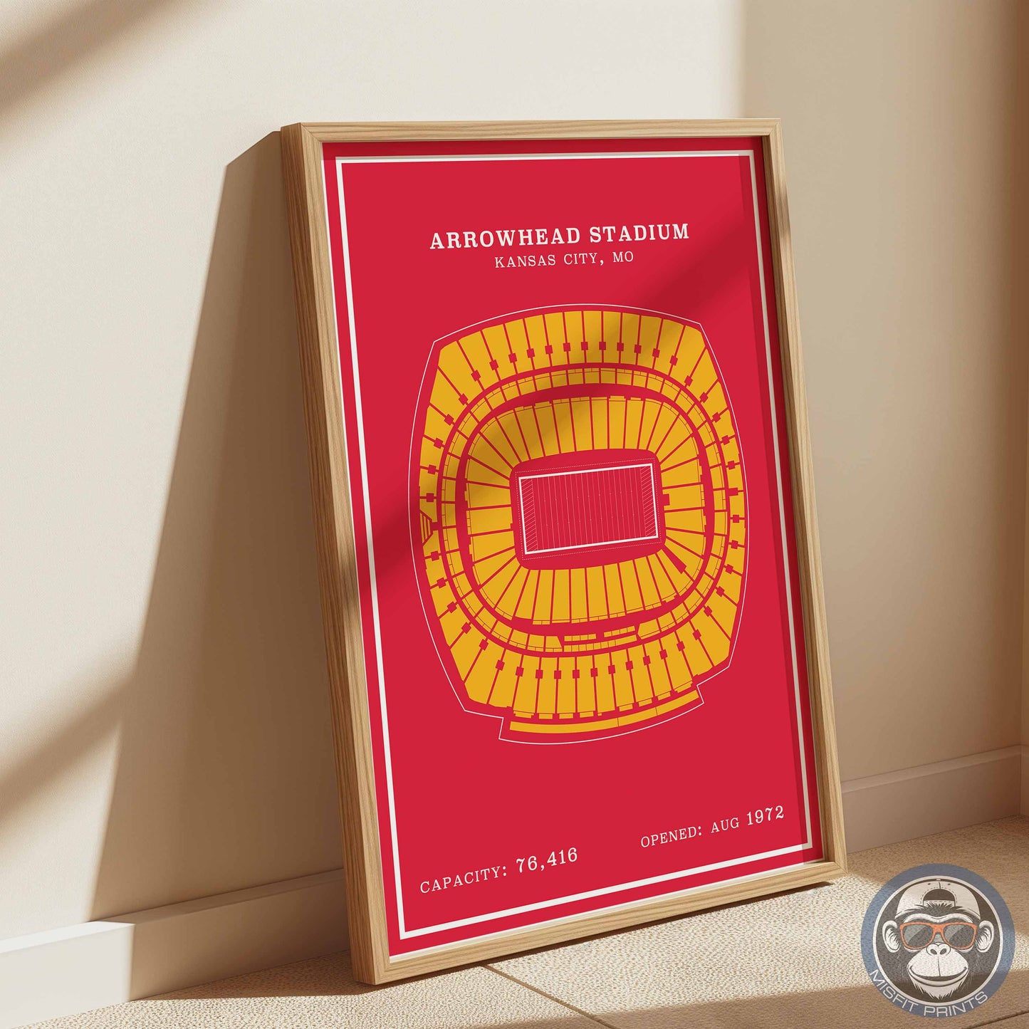 Arrowhead Stadium Poster | Red Modern