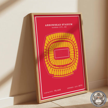 Arrowhead Stadium Poster | Red Modern