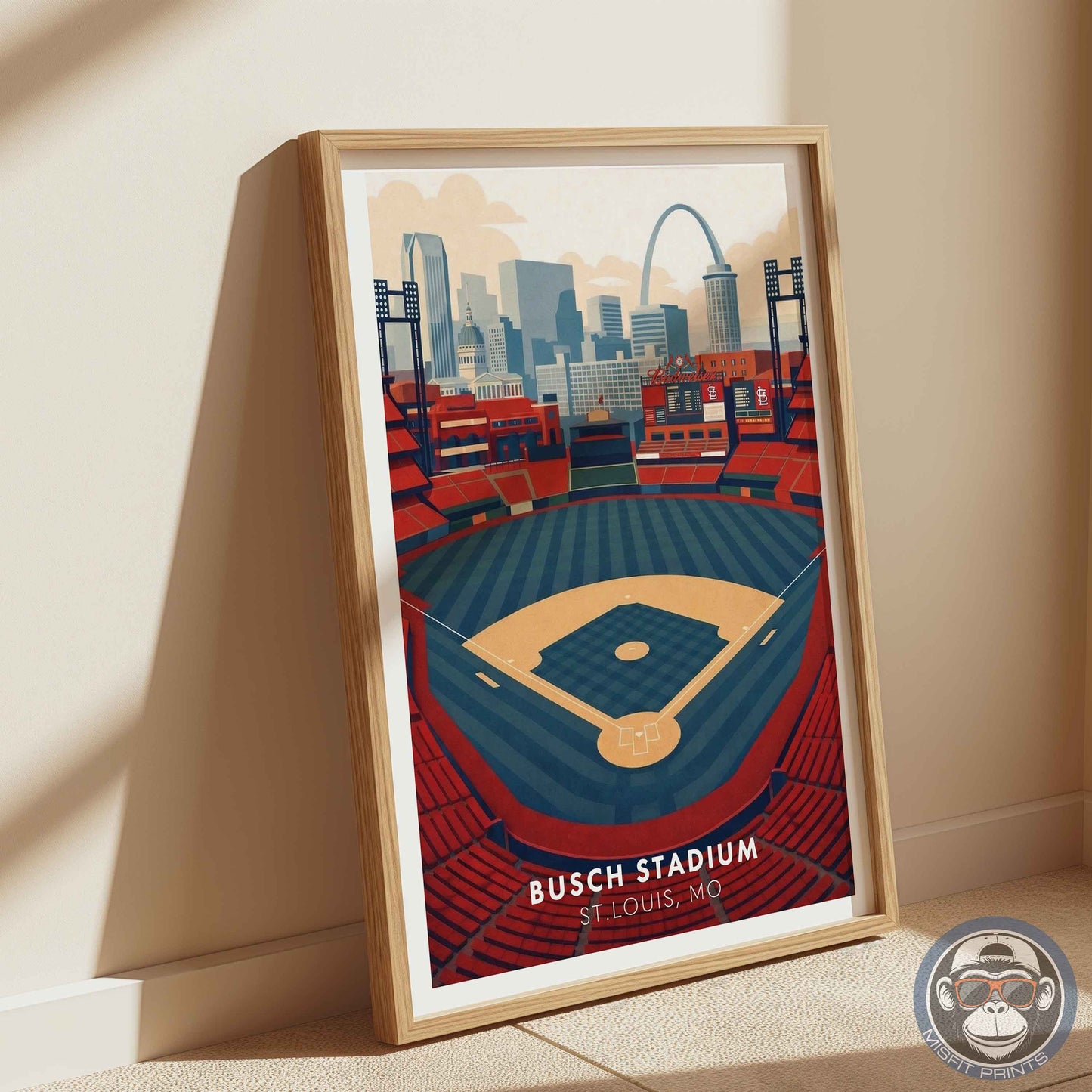 Busch Stadium Poster Wall Art – St. Louis Baseball Stadium Print & Vintage Ballpark Decor