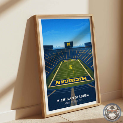 Michigan Stadium Poster – Ann Arbor Football Wall Art