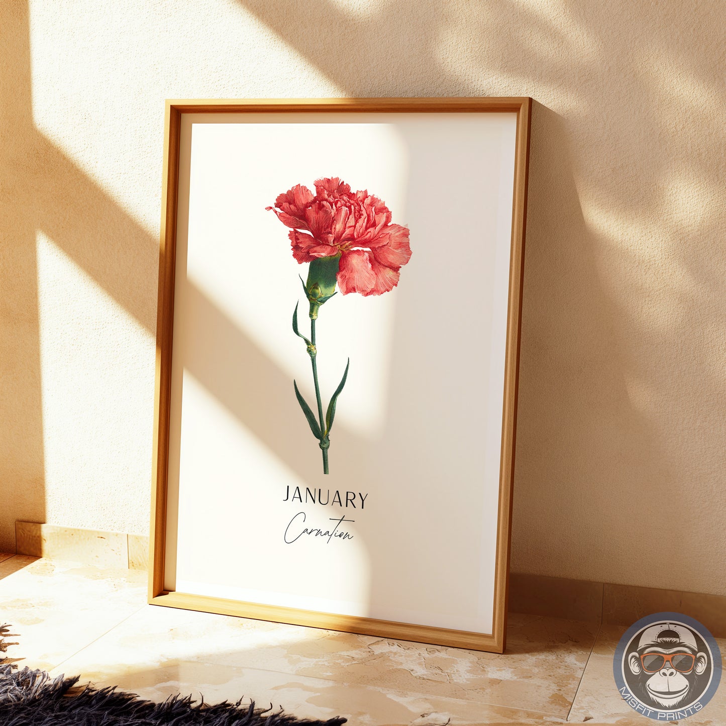 January Birth Flower Print – Carnation Wall