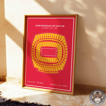 Arrowhead Stadium Poster | Red Modern