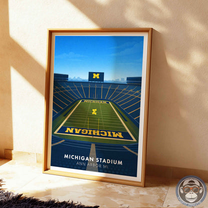 Michigan Stadium Poster – Ann Arbor Football Wall Art