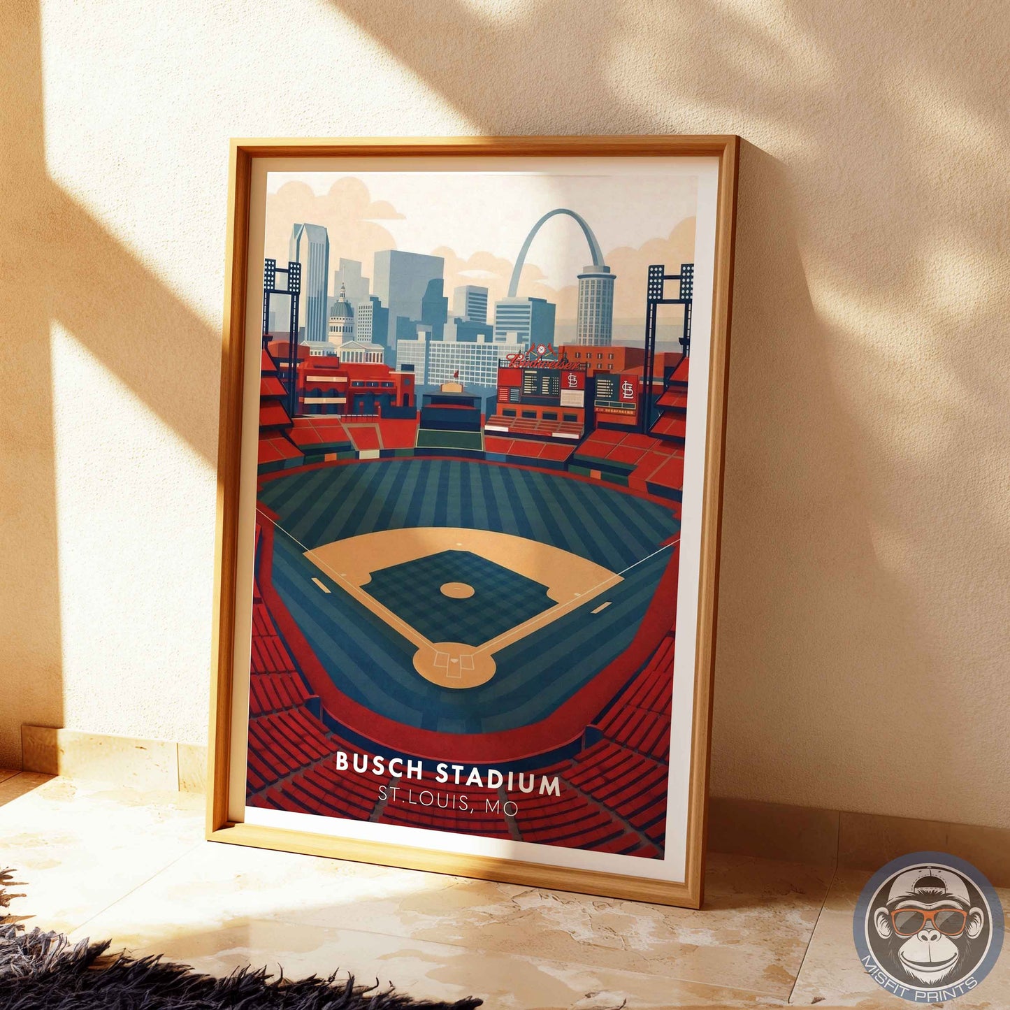 Busch Stadium Poster Wall Art – St. Louis Baseball Stadium Print & Vintage Ballpark Decor
