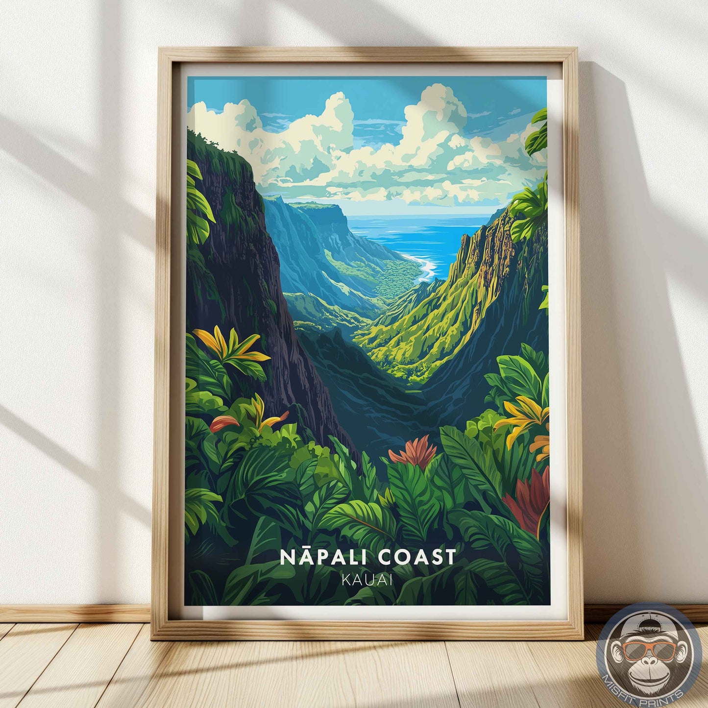 Nā Pali Coast Poster – Kauai Hawaii Wall Art, Tropical Landscape Print, Island Travel Decor
